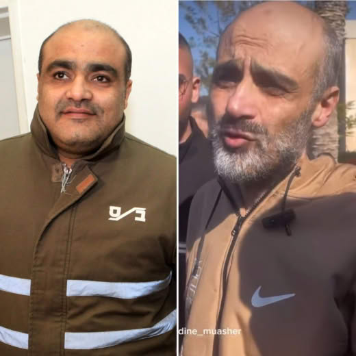 Before and after release.. The freed prisoner Muhammad Al-Halabi, who was released as part of the prisoner deal, was arr