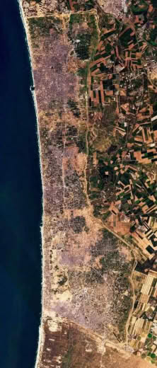 #Image Modern view of the Gaza Strip from space.