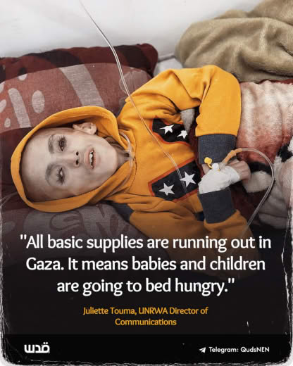 Juliette Touma, UNRWA Director of Communications, warned that all basic supplies and food are running out in Gaza, leavi