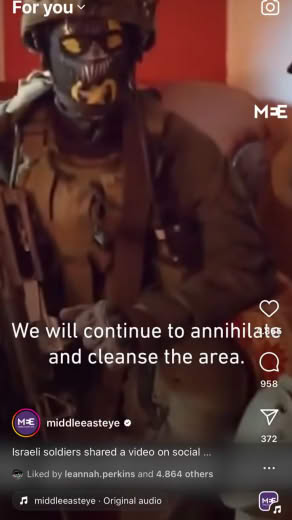 Clear confession that they are annihilating Gaza.