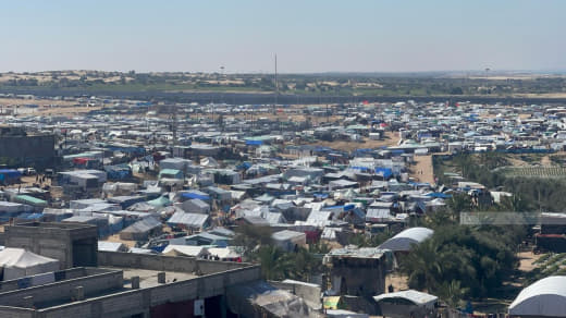 More than a million and a half Palestinians in tents on the Egyptian-Palestinian border in Rafah, south of the Gaza Stri