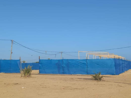 In an attempt to restore education in Gaza despite the destruction of all schools, we began building a nylon school west