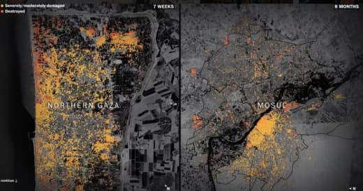 Washington Post investigation Satellite images show that the destruction in the Gaza Strip in two months is greater than