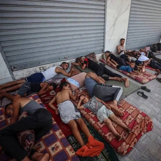 For those who may be interested, people left their tents to sleep on the streets in Gaza due to the intense heat.