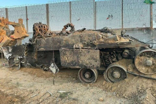 The Zionist occupation vehicles have turned into a garbage dump in Gaza