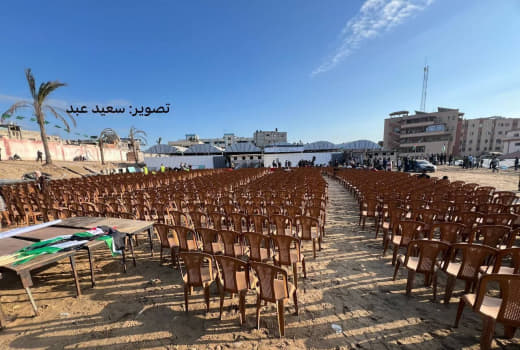 📸 Equipment at Nasser Hospital in Khan Yunis to receive Palestinian prisoners scheduled to be released today as part of 