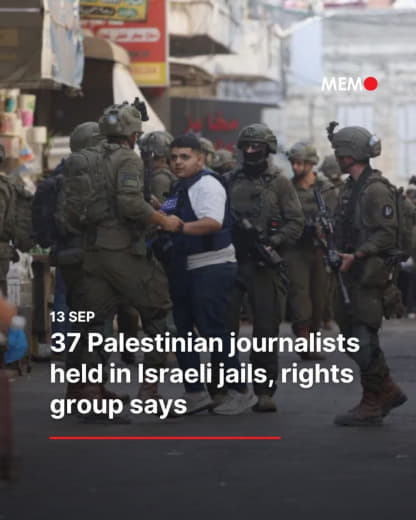👤 middleeastmonitor 📝 Israel is holding 37 Palestinian journalists in its prisons, including 19 under administrative det