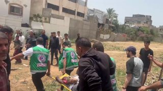 At least one Palestinian was killed and several others injured this afternoon after an Israeli strike targeted a charita