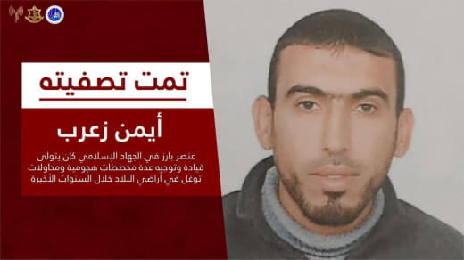 The army announces the assassination of Islamic Jihad leader Ayman Zorob in the city of Rafah..