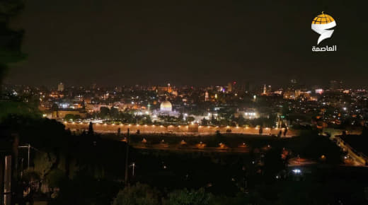 Tonight's view of Al-Aqsa Mosque from the town of Al-Tur, east of Jerusalem.
