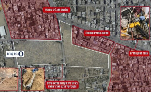 According to the occupation's claims. He found large underground living spaces under the Eastern Cemetery in Rafah.