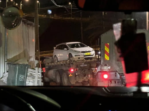 The occupation forces confiscate the vehicle in which the perpetrator of the “Qadumim” operation was traveling near the 