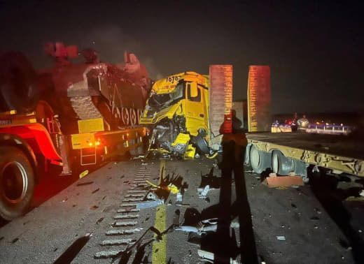 Last night, two Israeli army trucks carrying armored troop carriers collided while on their way to the colonial settleme