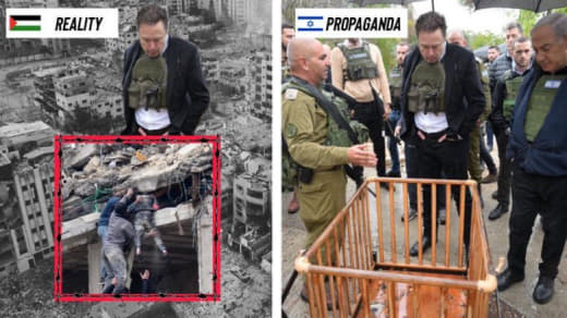 Social media activists mock Elon Musk's visit to “Israel”.