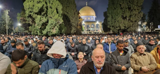 Jerusalem Waqf Department: "70,000 worshippers performed Taraweeh prayers at Al-Aqsa Mosque tonight, despite the restric