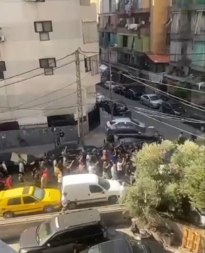 Protests erupt in southern Beirut following the announcement of the assassination of Hezbollah leader Hassan Nasrallah.