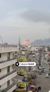 Breaking | Oil tanks are exploding at Al-Hudaydah port in Yemen due to Israeli occupation airstrikes.