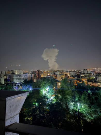 Israeli occupation airstrike on Niavaran, northeast Tehran, the Iranian capital.