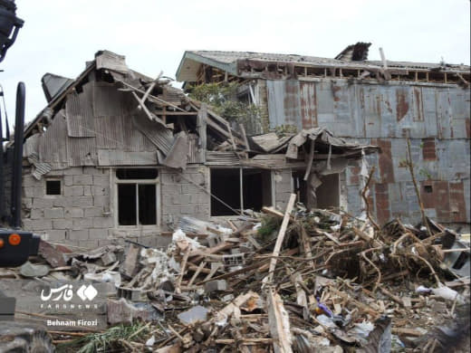 Destruction in residential homes in the Astana Ashrafieh area of Gilan Province, Iran, following yesterday’s Israeli air