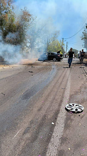 Breaking | Multiple injuries were reported in an Israeli drone strike that bombed another vehicle in South Lebanon in th
