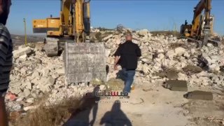 At dawn today, Israeli occupation forces booby-trapped and detonated the motor of one of the bulldozers working for the 