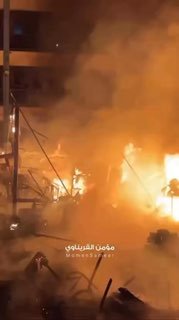 A direct strike on Abu Helou School in Al-Bureij refugee camp has resulted in fatalities and injuries. Flames are still 