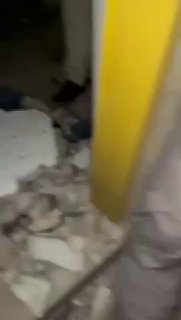 Destruction in a room close to Naqoura port in southern Lebanon after an Israeli occupation airstrike.