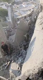 ⚡️ New scenes of massive destruction in Beersheba in southern occupied Palestine after a heavy rocket strike that result