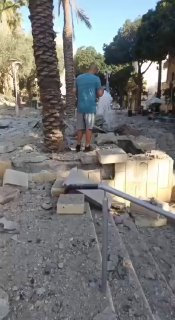 ⚡️ 🔴 Part of the destruction on Al-Nordo Street in occupied Haifa after an Iranian missile struck the area.
